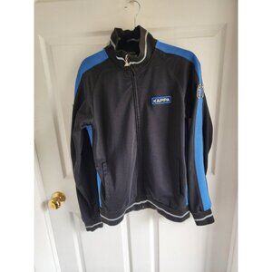 KAPPA Black Zip Up Soccer Track Jacket  Top Men's XLarge Cotton Poly Blend EUC